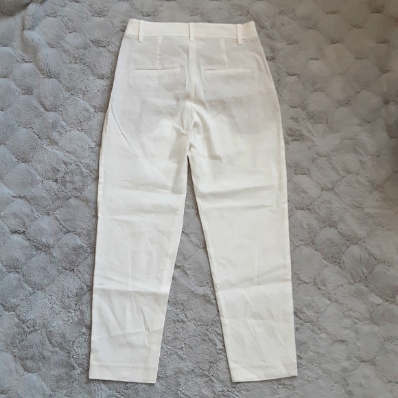 Vince Tapered Cropped Pants linen Blend In Off White Size 2. - Picture 10 of 14